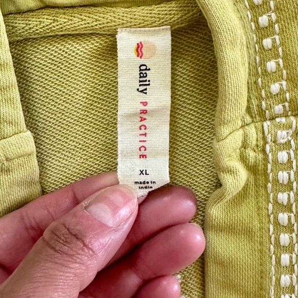 Anthropologie | Lime Green Embroidered Women's Hoodie - Picture 3 of 5